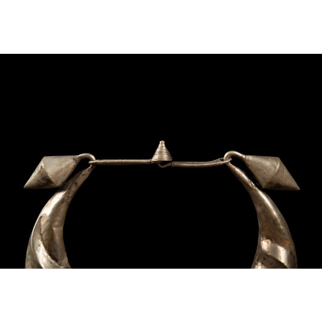 Tribal Early 20th Century Miao Minority Tribe Silver Necklace 11.5"H For Sale - Image 3 of 5
