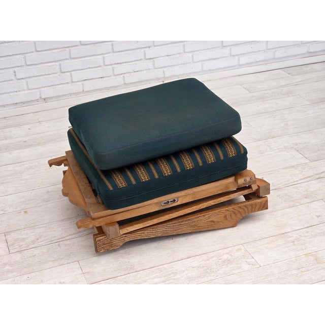 Scandinavian Lounge Chair in Green Wool and Oak, 1970s For Sale - Image 10 of 18