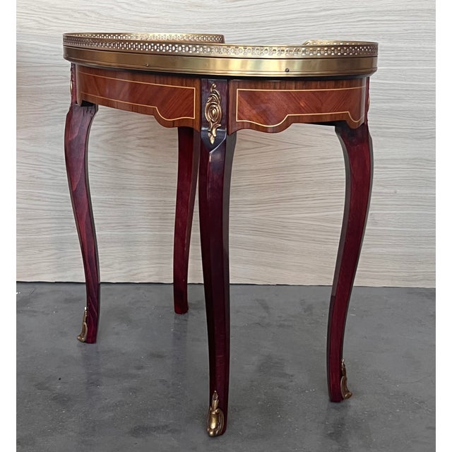Pair of French Kidney Shape Nightstands Bedside Tables Louis Xvi, Circa 1910 For Sale - Image 6 of 12