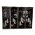 Antique Mid-Century Chinese Black Lacquer Wall Panels: Set of 4 With Raised Hardstone and Mother-of-Pearl Inlay For Sale