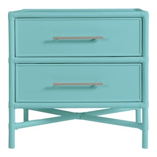 Verona Two-Drawer Nightstand in Turquoise For Sale