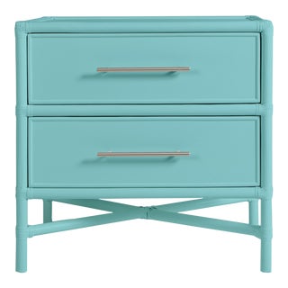 Verona Two-Drawer Nightstand in Turquoise For Sale