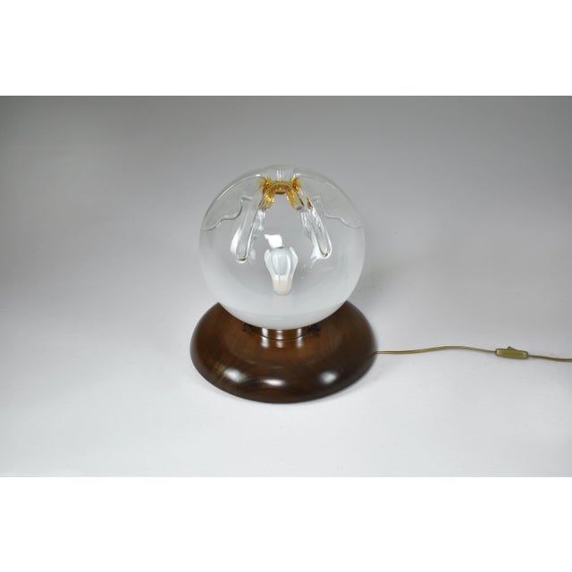 Mid-Century Modern Italian Mid-Century Modern Murano Glass Spherical Globe Table Lamp, 1970s For Sale - Image 3 of 8