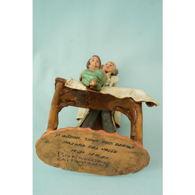 20th Century Terracotta Sculpture of Pediatrician Doctor by Leonardo Bonaccorso, Italy For Sale - Image 11 of 18