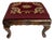 Antique English Needlepoint Footstool With Carved Queen Anne Style Legs For Sale
