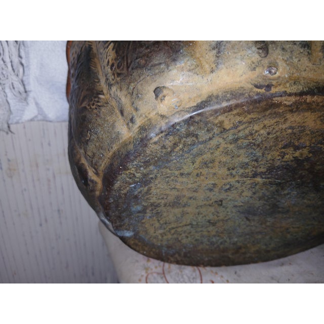 Beautiful scalloped planter from about 1880. Great patina, and Victorian floral work. Missing original feet, which left a...