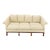 Camel Back Federal Style Mahogany Stretcher Base Beige Upholstery Sofa For Sale