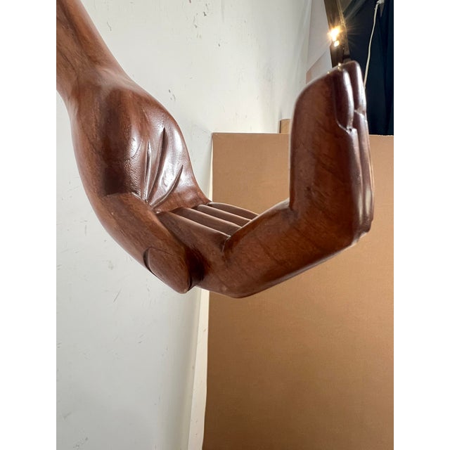 Pedro Friedeberg Style Wall Mounted Carved Wooden Coat Hook in Form of an Arm For Sale In Boston - Image 6 of 6