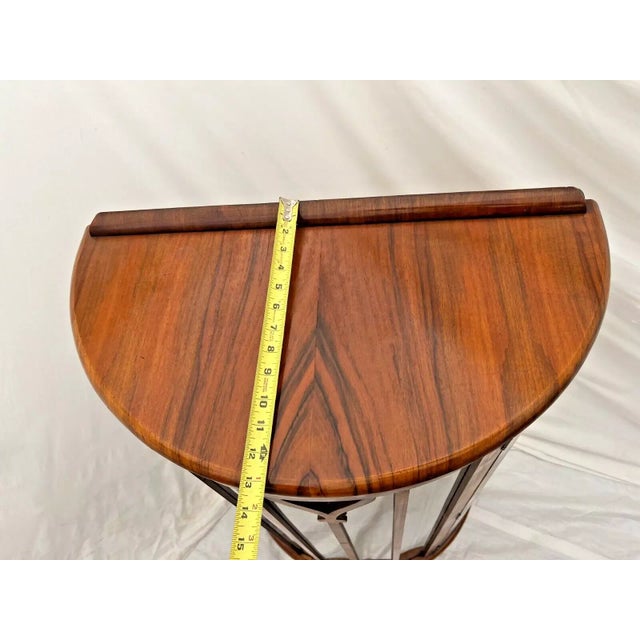 1920s Art Deco China Cabinet Curio Curved Locking Door Two Glass Shelves Lighted For Sale - Image 9 of 11