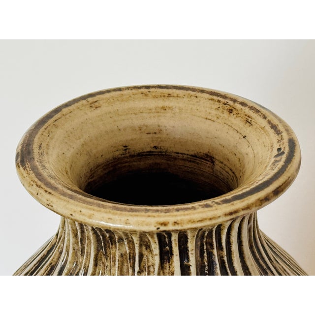 Tan 20th Century Signed Japanese Studio Pottery Vessel For Sale - Image 8 of 9