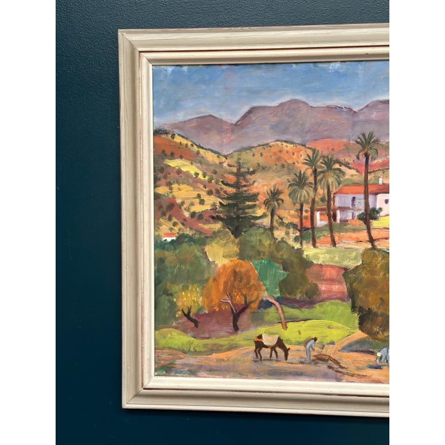 Original Oil on Canvas – “Landscape” by Pierre van der Stok – Signed & Dated 1960 – Vintage & Framed – 75 × 64 cm (29.5" ×...