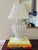 Shabby Chic Vintage White Wicker Lamp and Lamp Shade For Sale - Image 3 of 8