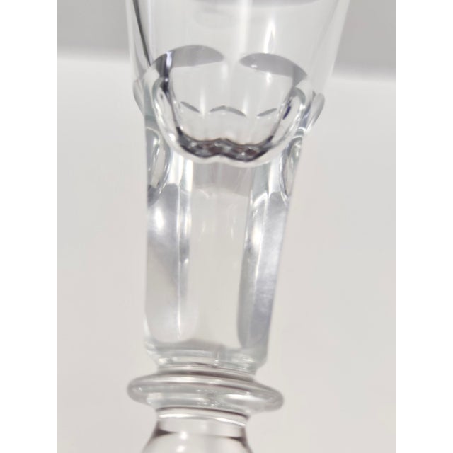 Glass Vintage Transparent Crystal Flutes from Baccarat, 1930s, Set of 2 For Sale - Image 7 of 10