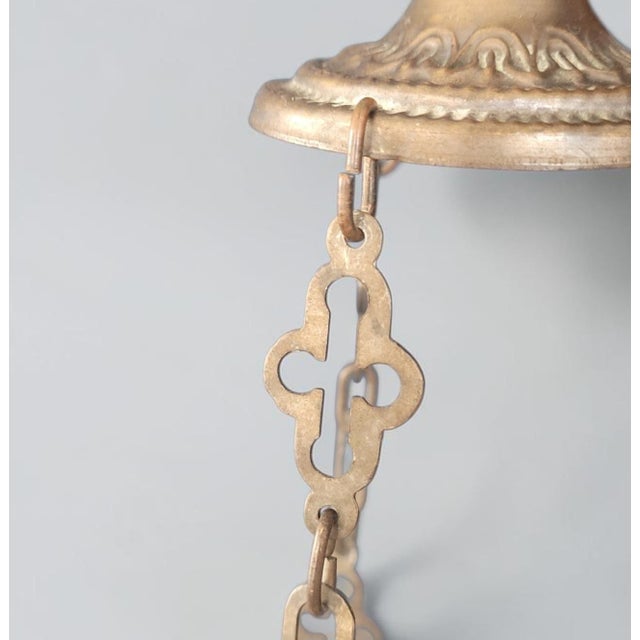 Antique Greek Orthodox Byzantine Brass Sanctuary Vigil Oil Lamp, 1920 For Sale - Image 10 of 12