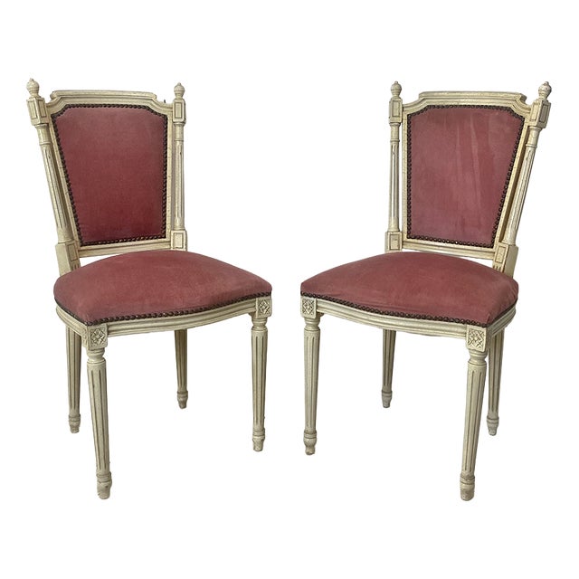 Louis XVI Style Side Chairs, Set of 2 For Sale