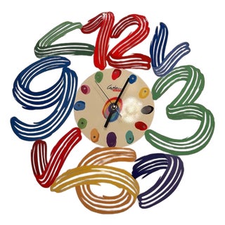 David Gerstein Art Time Laser Cut Metal Decorative Wall Clock For Sale