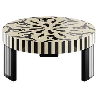 Vintage Coffee Table in Black and White, 2010s For Sale