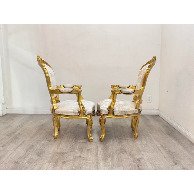 1970s Pair of French Style Chairs For Sale - Image 5 of 10