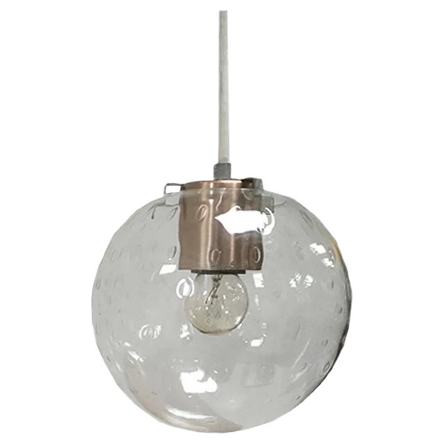 Small Vintage Glass Globe Pendant from Raak For Sale