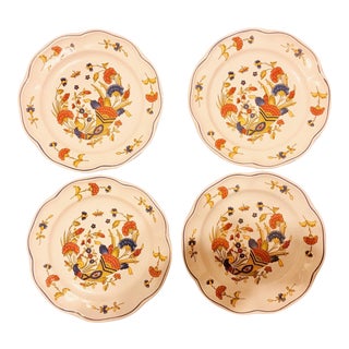 Early 21st Century Brittany French Hand-Painted Faience Plates - Set of 4 For Sale