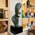 1960s Leonardo Nierman Signed Abstract Bronze Sculpture With Verdigris Patina on Custom Lucite Base For Sale In Chicago - Image 6 of 10
