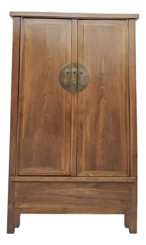 Antique Square-Corner Elm Armoire