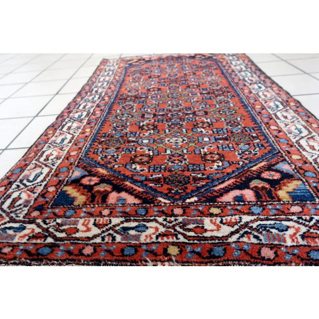 Handmade Vintage Persian Style Hamadan Rug: Transport yourself to a world of cultural richness with our Handmade Vintage...