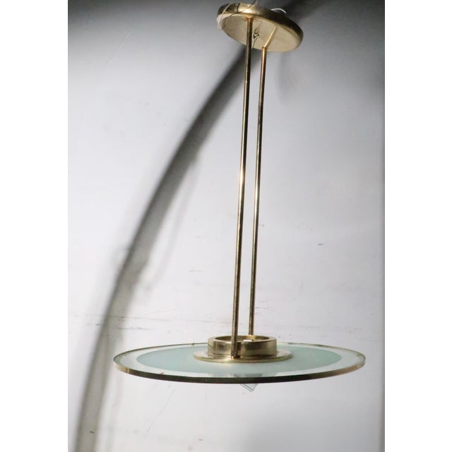 1980s Art Deco Revival Hollywood Regency Style Saucer Halogen Chandelier For Sale - Image 10 of 16
