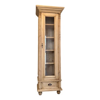 Rustic Display Cabinet in Natural Wood For Sale