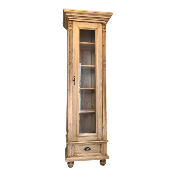 Rustic Display Cabinet in Natural Wood For Sale