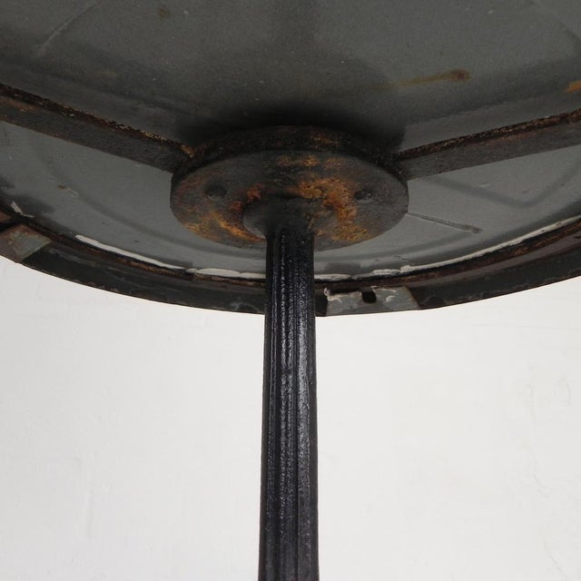 1920s Bistro Table with Cast Iron Leg and Traffic Sign Top, Paris, France, 1920s For Sale - Image 5 of 18