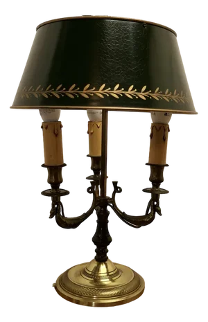 French Brass Triple Desk Lamp, 1890s