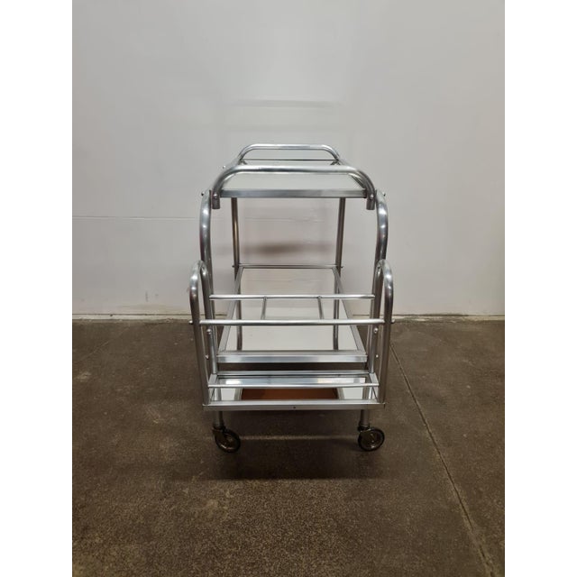 Vintage Art Deco Aluminium Serving Trolley, 1940s For Sale - Image 6 of 9