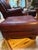 Animal Skin Bradington & Young Burgundy Leather Chair & Ottoman For Sale - Image 7 of 7