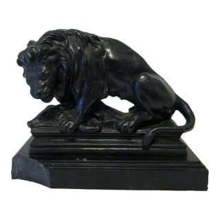 Antique French Barye School Bronze Lion and Boar Hunt Sculpture on Marble Base For Sale