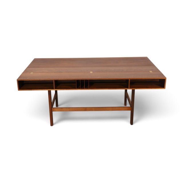 Peter Lovig Danish Vintage Mid Century Modern Flip Top Teak Desk C. 1970s For Sale - Image 14 of 15