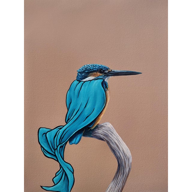 Masks We Wear, Sometimes it's a Cape by 3rd Version (Ben Patterson) | Oil on cradled panel Bird with a blue cape. For Sale