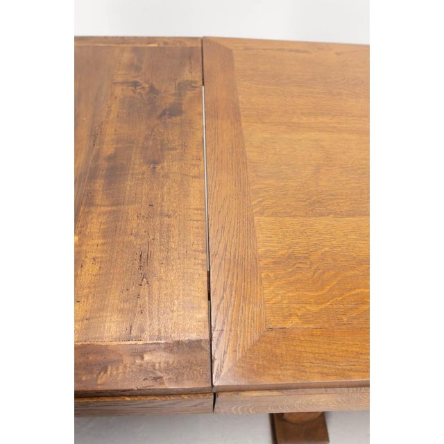 Mid-Century French Extending Oak Dining Table, 1940s For Sale - Image 12 of 16
