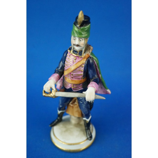 Beige Miniature Hussar Soldier Sculpture in Porcelain from Real Casa Ferdinandea - Ginori,19th Century, Italy, 19th Century For Sale - Image 8 of 18