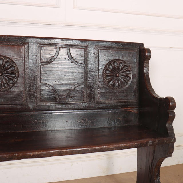 Italian Carved Walnut Bench For Sale - Image 4 of 11