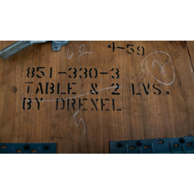 Wood 1960s Mid Century Modern Dining Table Drexel Walnut Extension Leaf X1 Rectangular MCM For Sale - Image 7 of 12