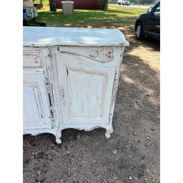 French 19th Century Louis XV Painted Walnut Sideboard For Sale - Image 9 of 12