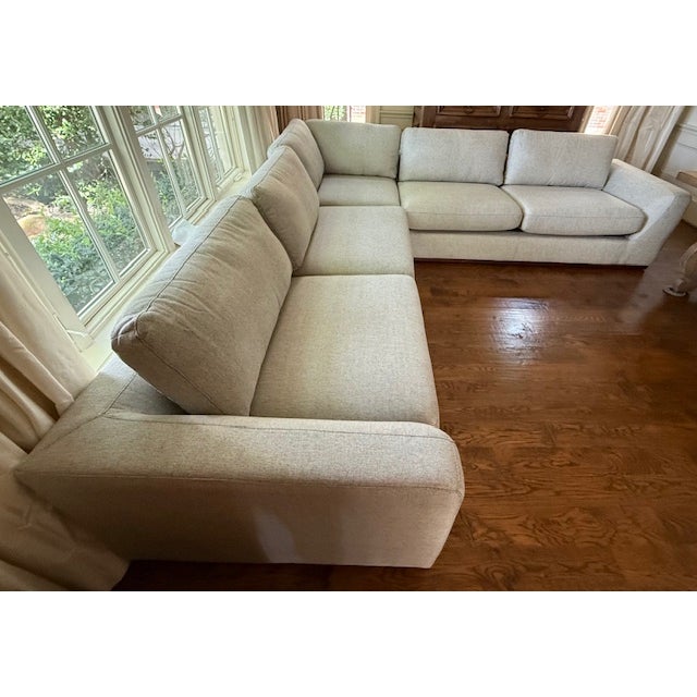 Perfect for everyday lounging. This three-piece modular sectional is upholstered in a very neutral polyester fabric with...