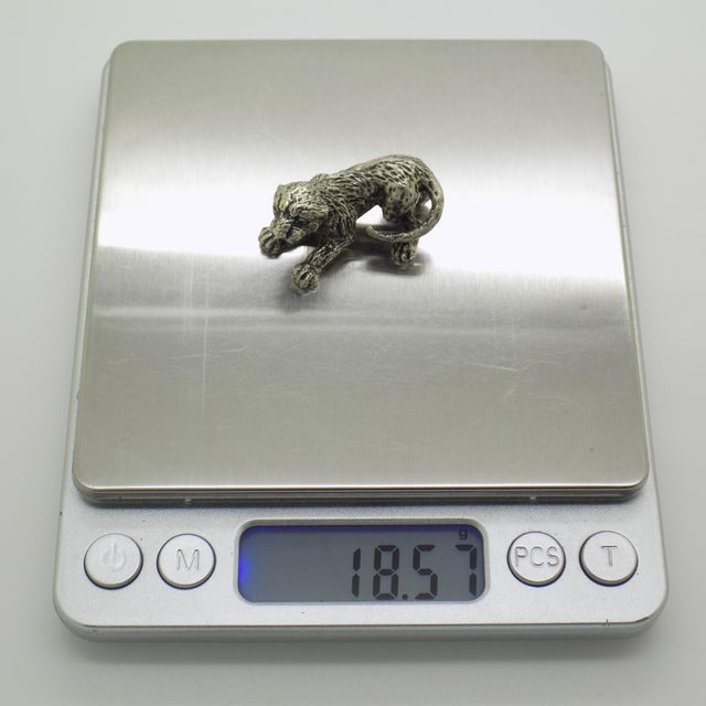 Vintage Italian Handmade Genuine Silver Lion Cub Figurine, 1970s For Sale - Image 11 of 14