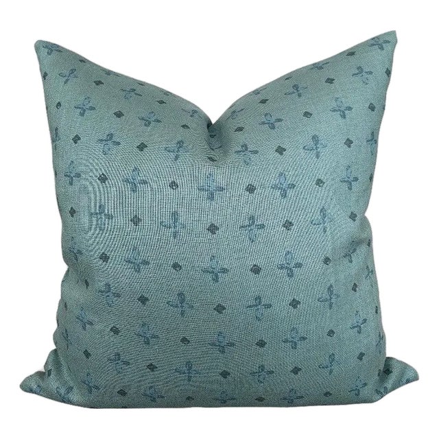 18" Katie Leede "Amun" Decorative Pillow Case in Juniper For Sale