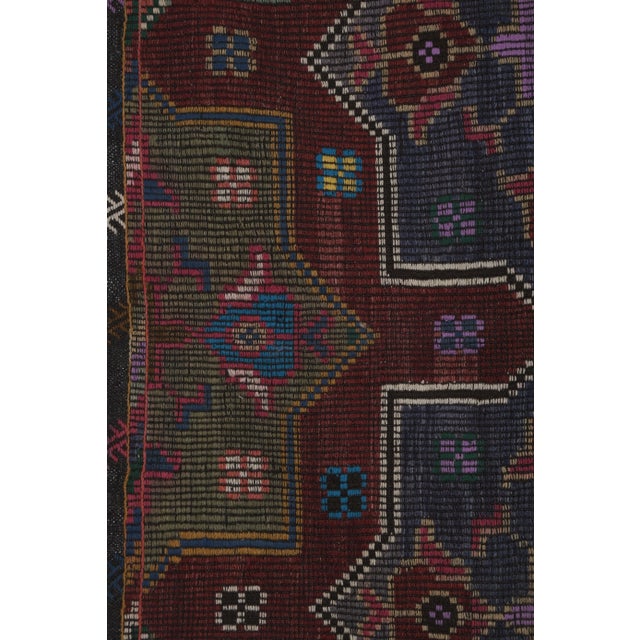 Vintage Turkish Jajim Kilim Rug 5'9'' X 8'3'' For Sale - Image 9 of 13