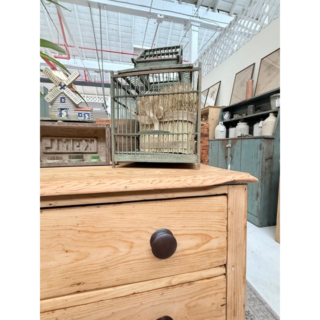 Antique Scrubbed Pine Chest of Drawers For Sale In Providence - Image 6 of 9