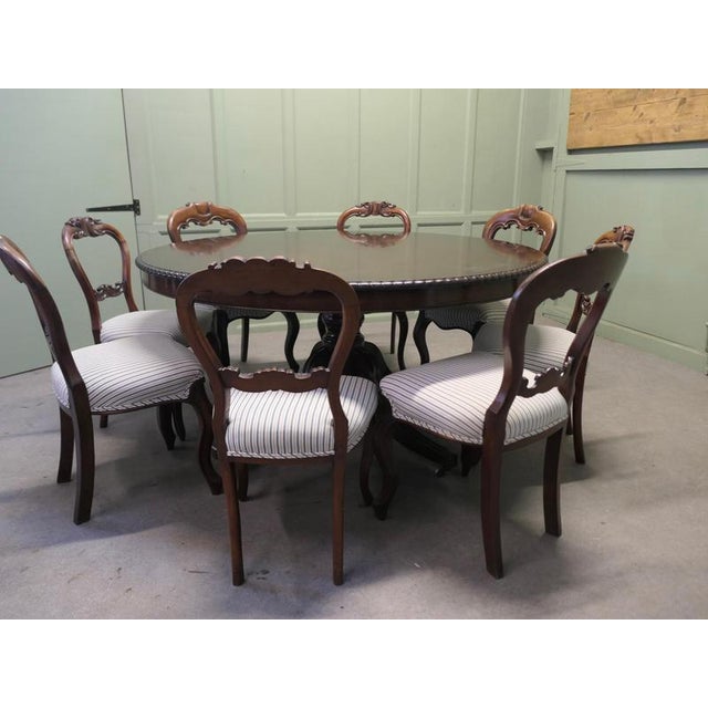 Large Centre Dining Table and Chairs, 1900s, Set of 9 For Sale - Image 4 of 8