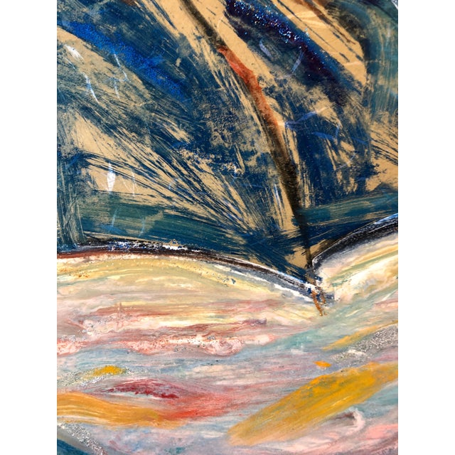 Paint Helen Oji, Umbrella, Monotype with Hand Painting, Glitter, Asian American Art, Woman Artist, 1987 For Sale - Image 7 of 11