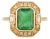 2.28 Ct Octagon Emerald Statement Ring in 14k Gold Halo Diamonds Size 6.5 For Sale